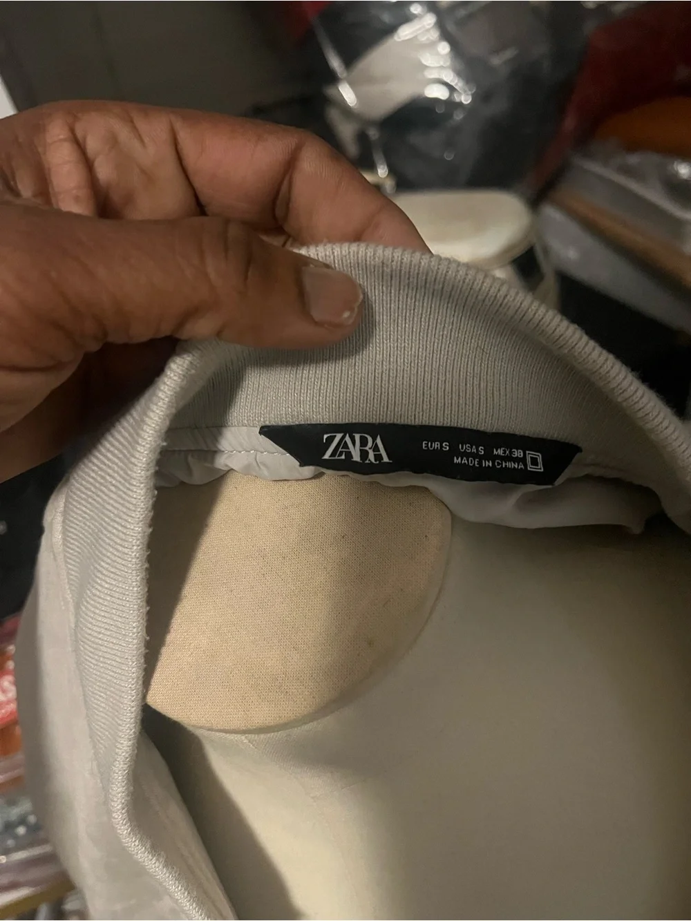 Zara  S/M Men's Light Gray Zip-Up Bomber Jacket